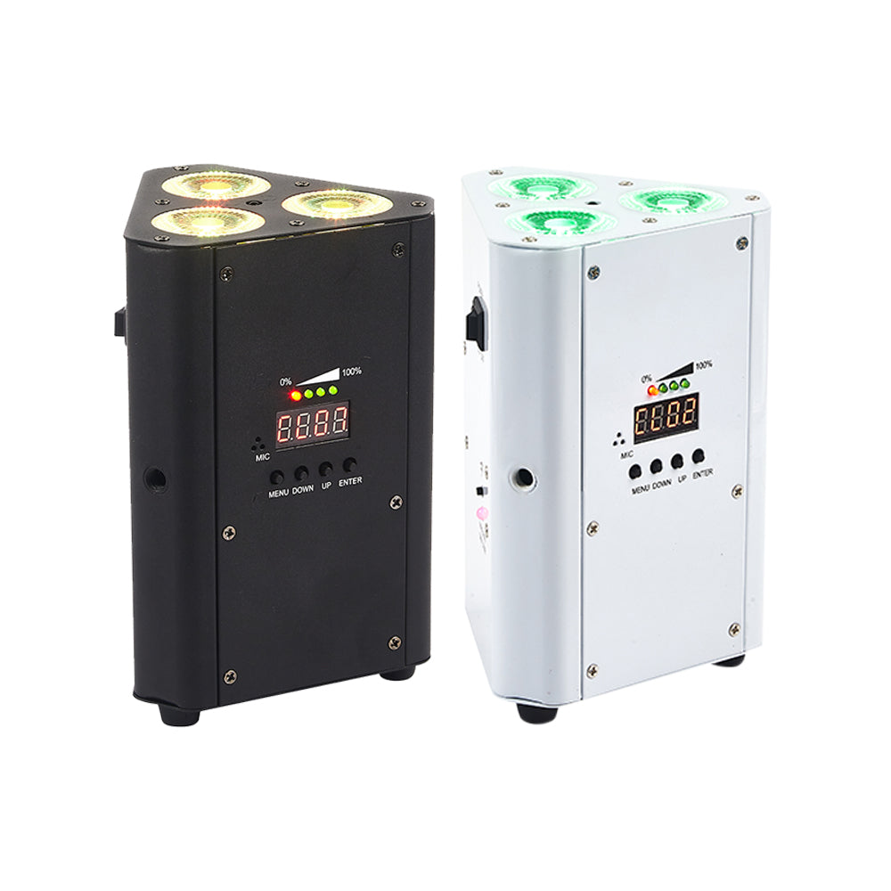 BO-S318-45 3x18W RGBWA UV LED Wirelesss DMX Battery Powered LED Wedge Uplights with IRC Remote Control